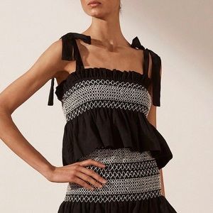 NWT Shona Joy Leda shirred crop top